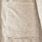 Bademantel ohne Kapuze Beige S Flanell – Bild 6