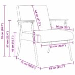 Sessel Hellgrau 59 x 75 x 78 cm Stoff – Bild 10