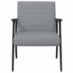 Sessel Hellgrau 59 x 75 x 78 cm Stoff – Bild 4