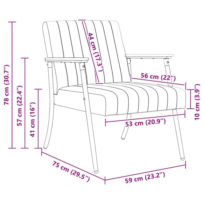 Sessel Blau 59 x 75 x 78 cm Samt – Bild 10