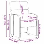 Esszimmerstühle mit Rollen 2 pcs Creme 58 x 65 x 98 cm – Bild 11
