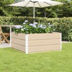 Pflanzkübel Elfenbein 100 x 100 x 45 cm Stahl