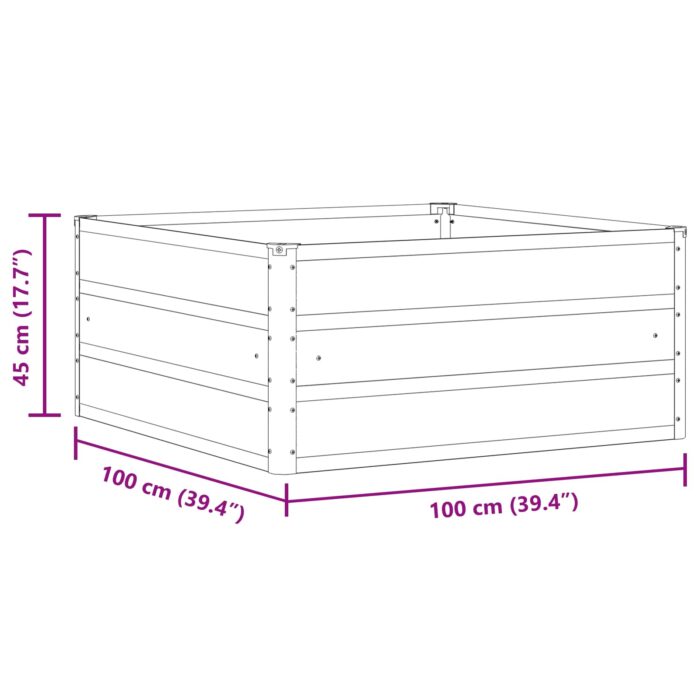 Pflanzkübel Elfenbein 100 x 100 x 45 cm Stahl – Bild 7
