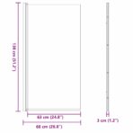 Bad-Duschschirm Schwarz 68 x 130 cm Gehärtetes Glas – Bild 10