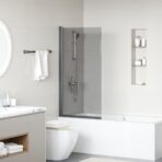 Bad-Duschschirm Schwarz 68 x 130 cm Gehärtetes Glas – Bild 3