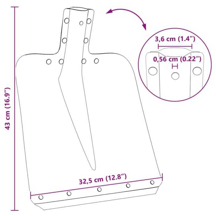 Schaufelkopf Silber 43 x 32,5 cm Aluminium – Bild 11