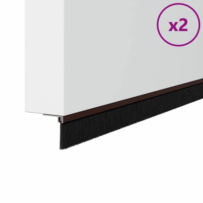 Aufsteck Türbürstendichtungen 2 pcs Braun 100 cm – Bild 2