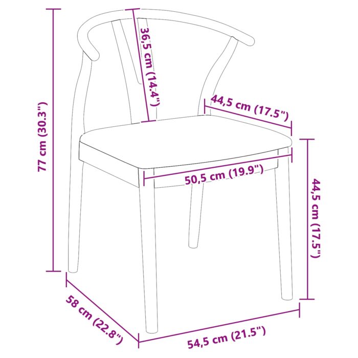 Esszimmerstuhl 2 pcs Hellbraun und hell Massives Gummiholz – Bild 11