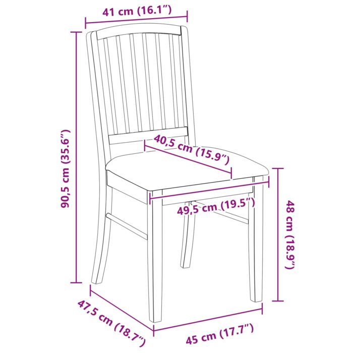 Esszimmerstühle 2 pcs Hellbraun 50 x 52,5 x 91 cm – Bild 11