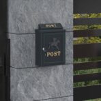 Wandmontierter Briefkasten Grün 29 x 13 x 41 cm Gussaluminium