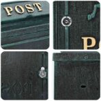 Wandmontierter Briefkasten Grün 29 x 13 x 41 cm Gussaluminium – Bild 9