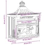 Wandmontierter Briefkasten Grün 40,5 x 16 x 45 cm Gussaluminium – Bild 11