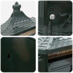 Wandmontierter Briefkasten Grün 40,5 x 16 x 45 cm Gussaluminium – Bild 9