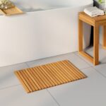Badematte Uni Braun 60 x 40 cm Holz