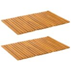 Badematte Uni Braun 60 x 40 cm Holz – Bild 2