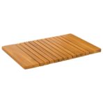 Badematte Uni Braun 59 x 40 cm Holz – Bild 2