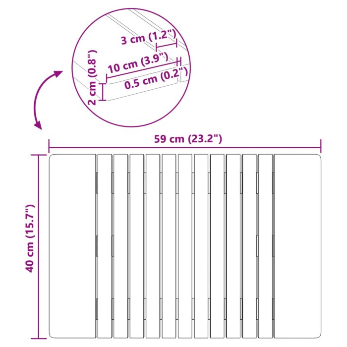 Badematte Uni Braun 59 x 40 cm Holz – Bild 9