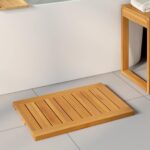Badematte Uni Braun 60 x 40 cm Holz