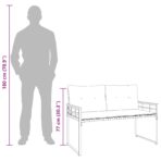 Holz-Lagenbank mit Kissen Uni mit Kissen Creme 114 x 55 x 77 cm – Bild 10