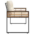 Holz-Lagenbank mit Kissen Uni mit Kissen Creme 114 x 55 x 77 cm – Bild 5