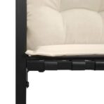 Holz-Lagenbank mit Kissen Uni mit Kissen Creme 114 x 55 x 77 cm – Bild 7