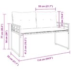 Holz-Lagenbank mit Kissen Uni mit Kissen Creme 114 x 55 x 77 cm – Bild 9