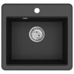 Waschbecken Schwarz 470 x 440 mm Granit – Bild 6