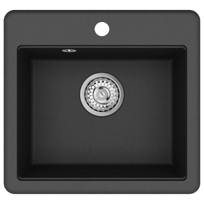 Waschbecken Schwarz 470 x 440 mm Granit – Bild 6