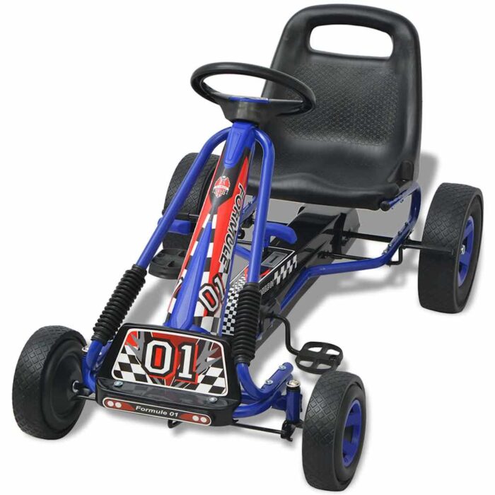 Pedal Go-Kart mit verstellbarem Sitz Blau – Bild 3