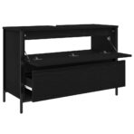 Waschbeckenunterschrank mit Schubladen Schwarz Eichen-Optik – Bild 5