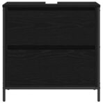 Waschbeckenunterschrank mit Schubladen Schwarz Eichen-Optik – Bild 6