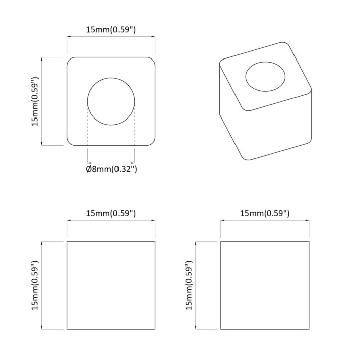 Schubladenhalter 2 pcs Schwarz 15 x 15 x 15mm PP Copolymer – Bild 6