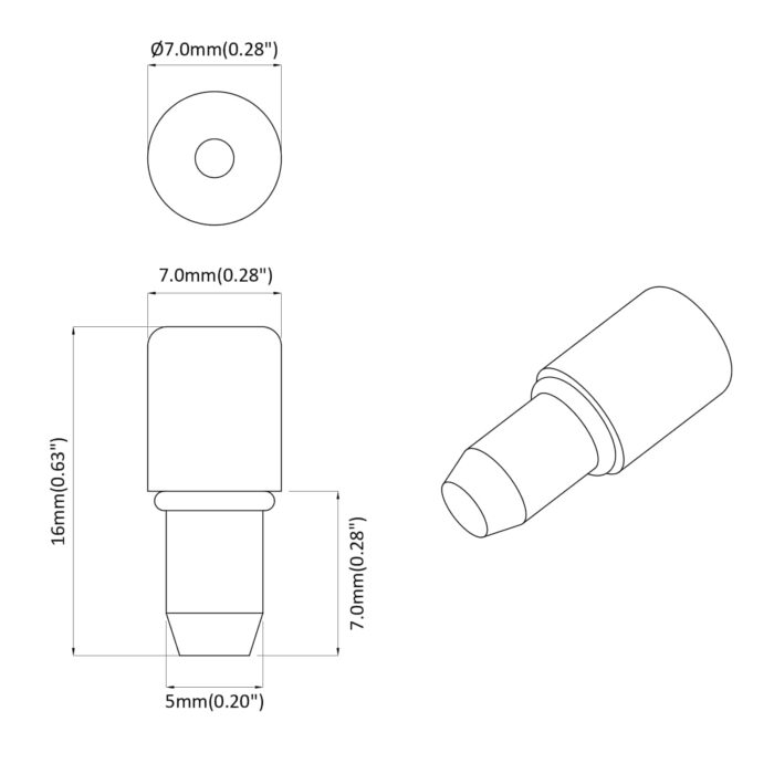 Regalstecker 2 pcs Silber 7 x 16 mm Eisen – Bild 6