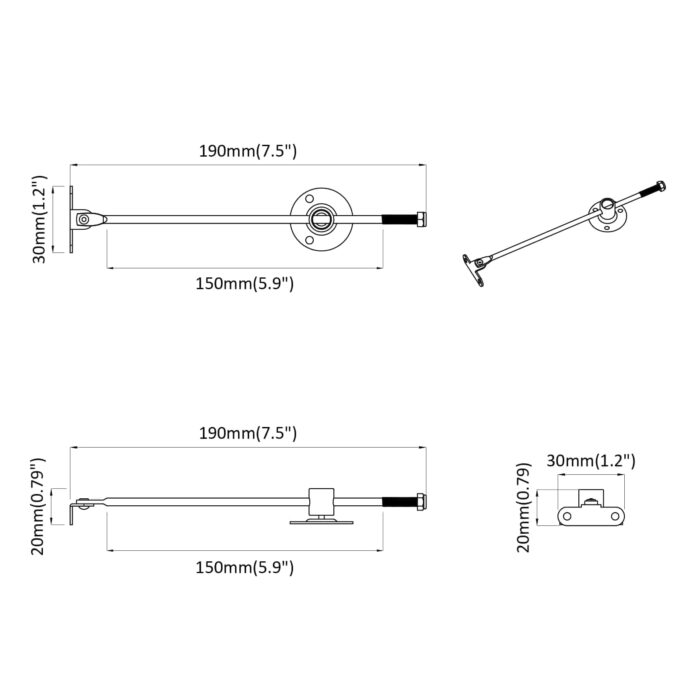 Gasdämpfer 2 pcs Silber 190 mm Eisen – Bild 9