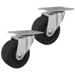 Drehrolle 2 pcs Silber 60 x 60 x 50 mm Eisen und Nylon – Bild 2