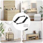 Deckelstützscharnier 2 pcs Schwarz 192 x 32 x 50 mm Stahl