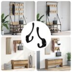 Kleiderhaken 2 pcs Schwarz 102 x 29 x 47mm Zinklegierung