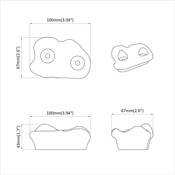 Klettergriff 2 pcs Rot 100 x 67 x 43 mm PP – Bild 7