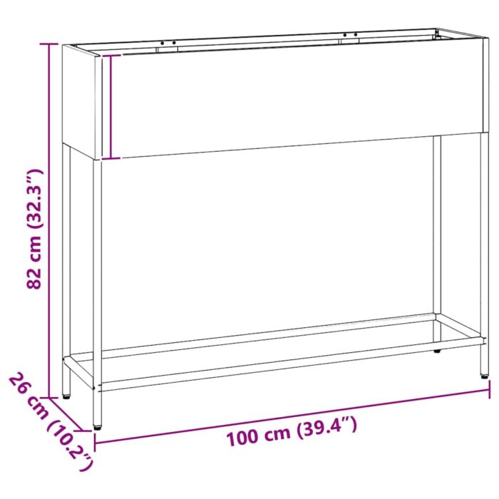 Hochbeet Gartenpflanzer Schwarz 100 x 26 x 82 cm Stahl – Bild 12