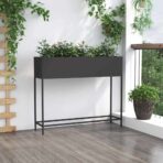 Hochbeet Gartenpflanzer Schwarz 100 x 26 x 82 cm Stahl – Bild 4
