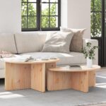 Couchtisch 2 pcs Natur Massivholz Kiefer