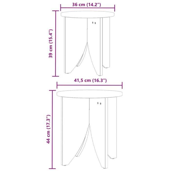 Couchtisch 2 pcs Natur – Bild 10
