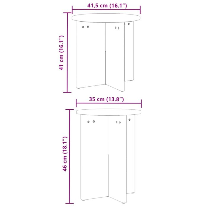 Couchtisch 2 pcs Natur – Bild 10
