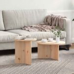 Couchtisch 2 pcs Natur Massivholz Kiefer