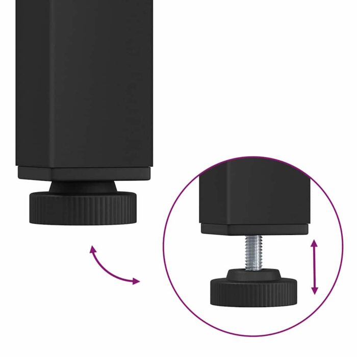 Tisch Schwarz Eichen-Optik 100 x 50 x 90,5 cm – Bild 9