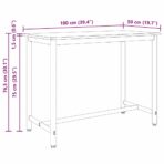 Tisch Schwarz Eichen-Optik 100 x 50 x 76,5 cm – Bild 8