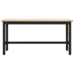 Esstischbank Natur 100 x 32,5 x 49 cm Massives Kiefernholz – Bild 4