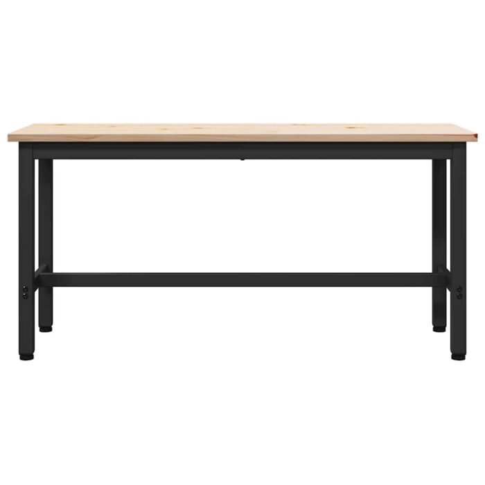 Esstischbank Natur 100 x 32,5 x 49 cm Massives Kiefernholz – Bild 4