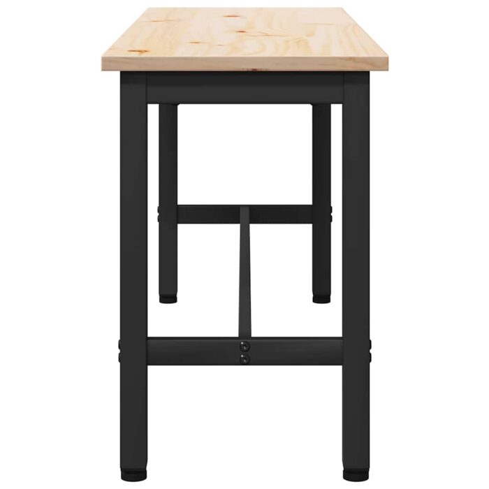 Esstischbank Natur 100 x 32,5 x 49 cm Massives Kiefernholz – Bild 5