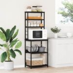 Küchenregal Schwarz Eichen-Optik 60 x 40 x 168 cm Holzwerkstoff